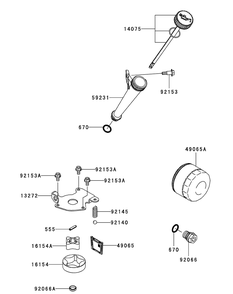 Kawasaki Fr651v-As05 Lubrication Equipment Diagram and Parts List for Z-FORCES48 (17AI5BHB-17AI5BHB009-17AI5BHB010-17AI5BHB056)(2010) Cub Cadet Lawn Tractor